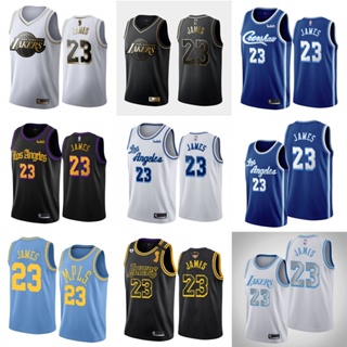 復古刺繡球衣勒布朗詹姆斯 23 NBA 湖人隊球衣城市版單上衣尺寸