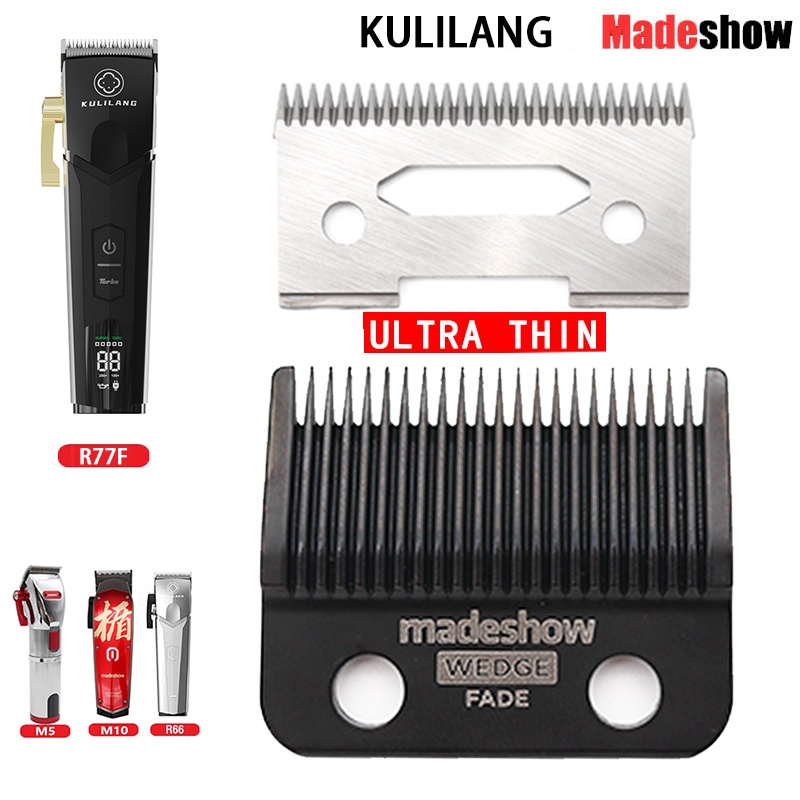Madeshow古力朗m5(f) M10 R66 R77F楔形褪色刀片理髮器超薄刀片修剪器替換刀頭