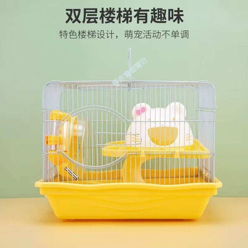 台灣熱賣 小倉鼠貓頭日式 倉鼠籠套裝 金絲熊籠 倉鼠用雙層基礎倉鼠籠 二層平台