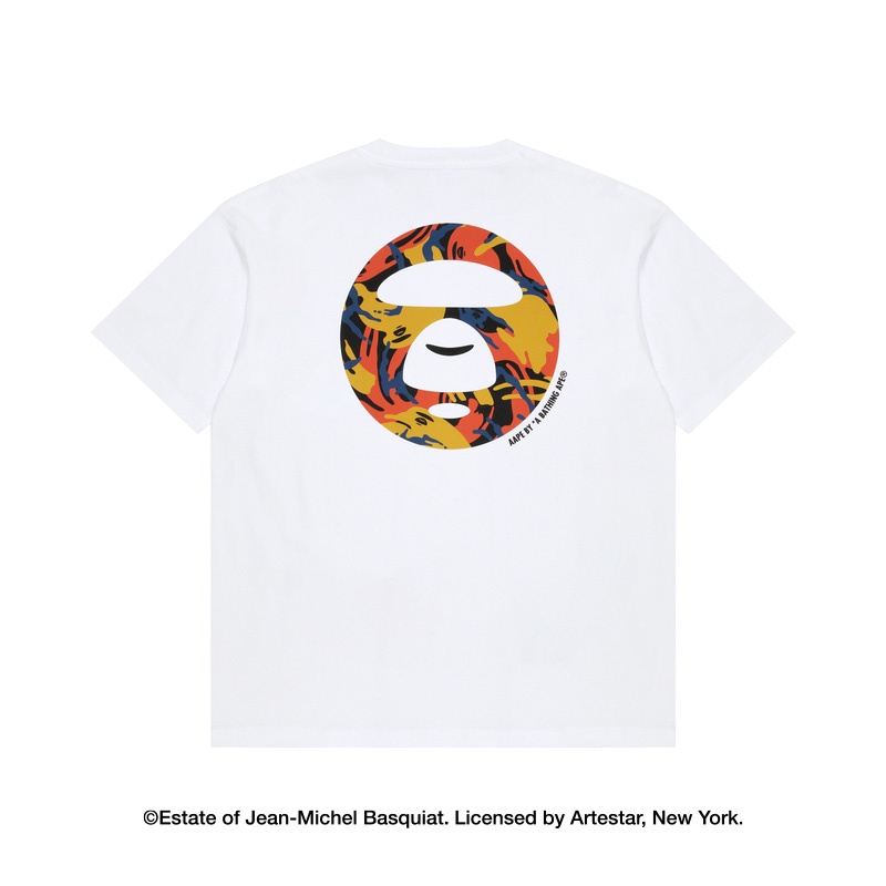 聯名jean Michel Basquiat藝術家迷彩猿臉街頭短袖T恤9664XXK