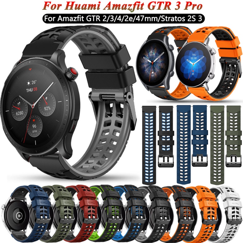 適用華米Amazfit GTR 4智能手錶錶帶 22mm矽膠運動替換錶帶GTR 3 Pro GTR2 2e 47mm腕帶