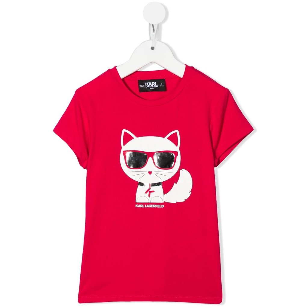 Karl Lagerfeld 夏季男女通用印花棉質短袖 T 恤