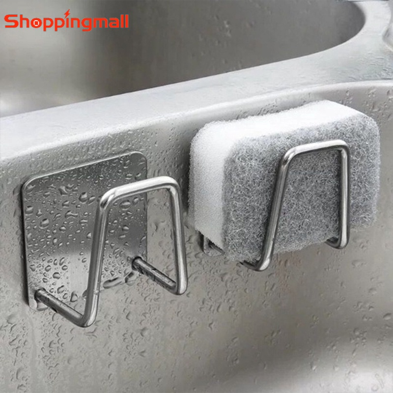 不銹鋼多功能浴室自粘儲物架/廚房水槽肥皂盤儲物架/洗碗海綿吸盤排水支架