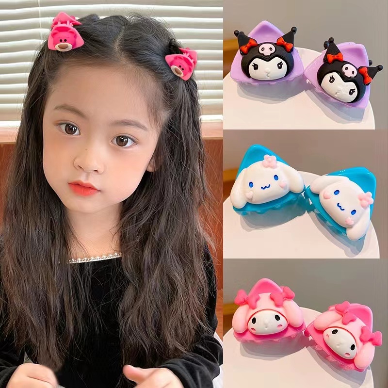 三麗鷗可愛兒童髮夾 Hello Kitty Kuromi Melody Cinnamoroll 時尚卡通抓夾兒童氣質髮夾