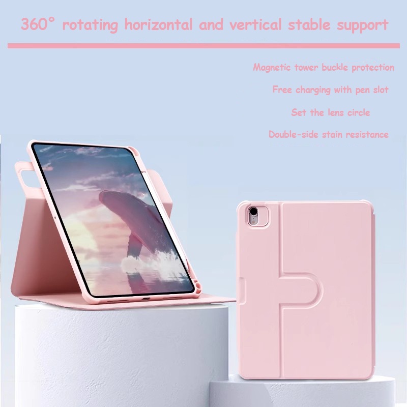 360° 可旋轉透明亞克力保護套適用於 iPad Pro 12.9 2015 2017 2022 2021 2020 2