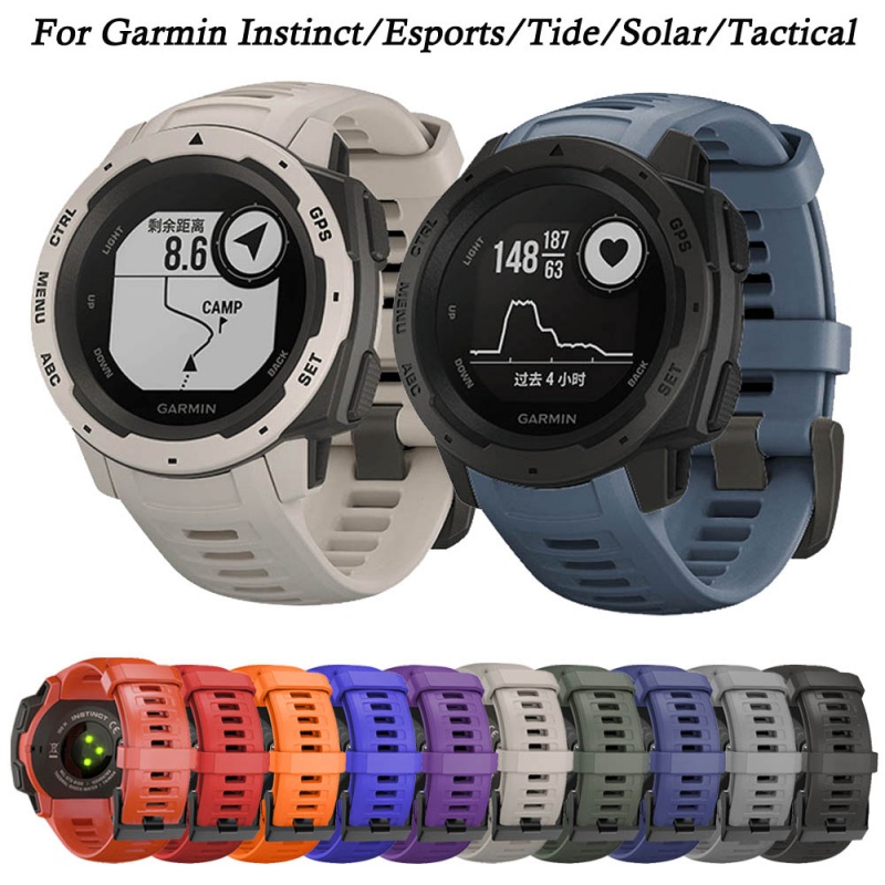 適用於佳明Garmin Instinct 錶帶運動矽膠 本能Solar/Esports/Tactical/Tide替換