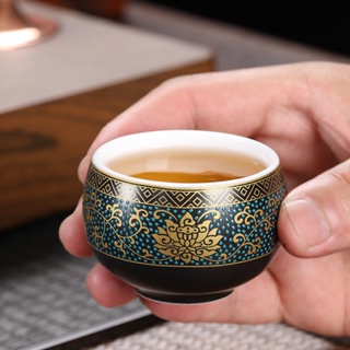 【超值茶具】古典陶瓷茶杯創意家用功夫茶具品茗杯單杯黑色中式復古小號杯子 ACAD