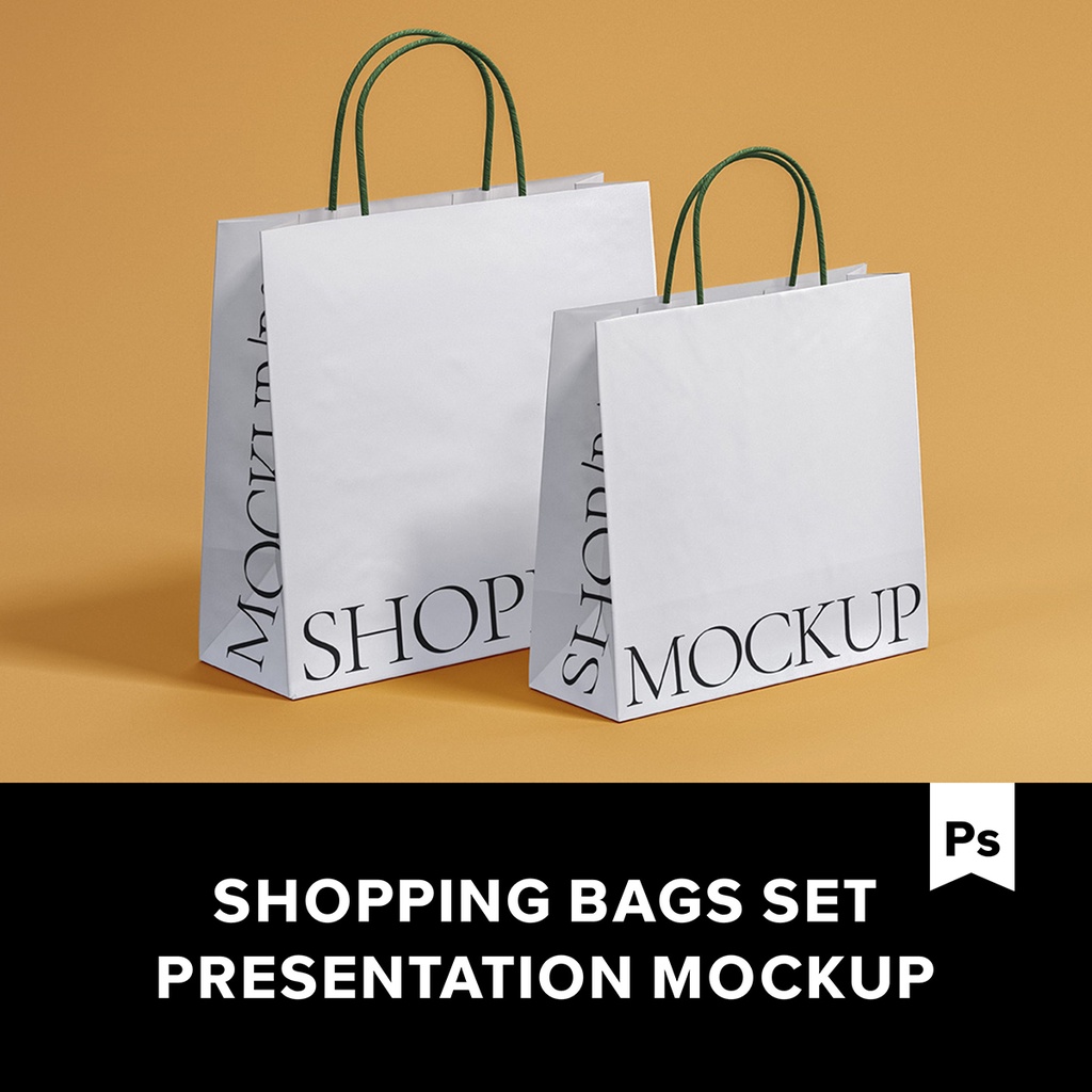 1款質感購物袋拎袋紙袋禮品袋設計Ps貼圖樣機素材