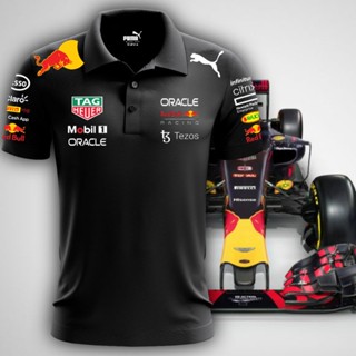 HONDA RED BULL F1 2023 版阿斯頓馬丁本田紅牛賽車隊男士休閒大碼短袖圖案 Polo 領襯衫尺寸 XS