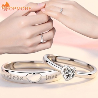 經典永恆銀鑽結婚戒指情人節合金情侶戒指