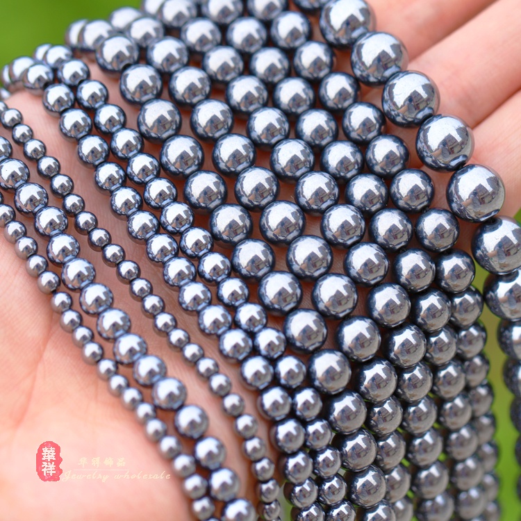 天然太赫茲圓珠 太赫磁能量石保健美容散珠 DIY手鍊項鍊隔珠配件