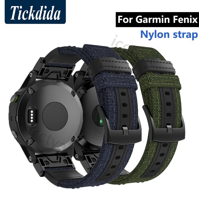 Garmin Fenix 7X 7 Fenix 6X Pro 5X Plus 帆布編織手腕手鍊錶帶的尼龍皮革錶帶, 適用