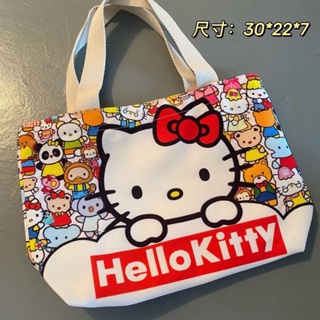 hello kitty 帆布袋卡通凱特貓手提單肩日系輕便大容量購物袋學生手提袋媽咪手袋