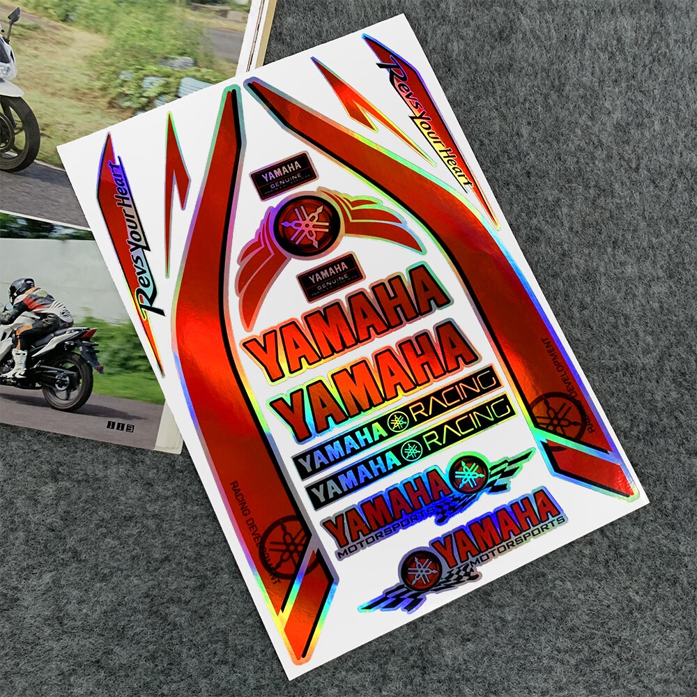 山葉 適用於Yamaha MIO SPORTY Aerox Nmax V2 TFX150 SZ 雅馬哈標誌貼紙激光鐳射款