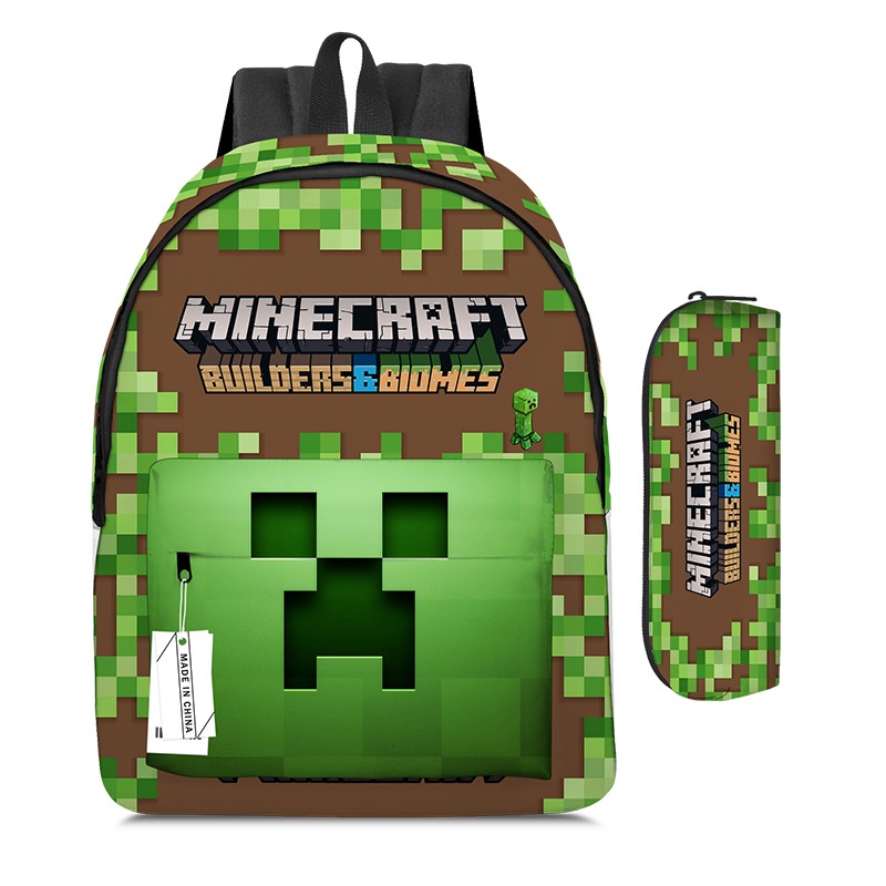 Minecraft新款我的世界學生書包爬行者、潮流時尚背包後背包