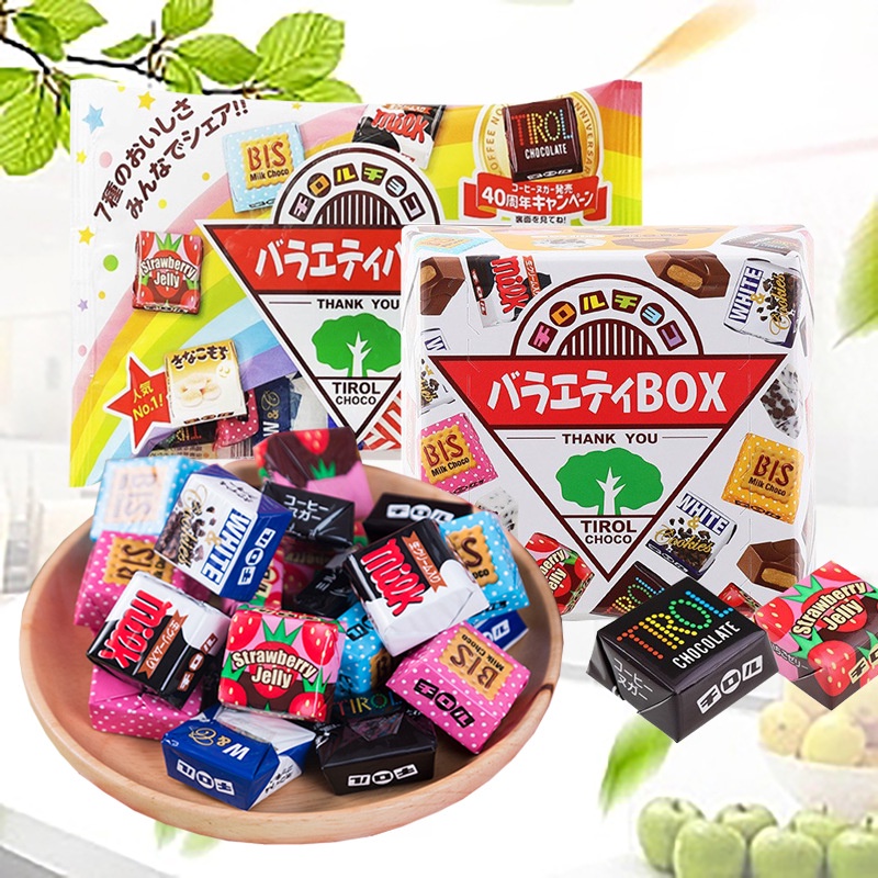 批發專供 優惠多多日本進口TIROL松尾什錦夾心巧克力165g 27顆 草莓 咖啡 牛奶 綜合可可