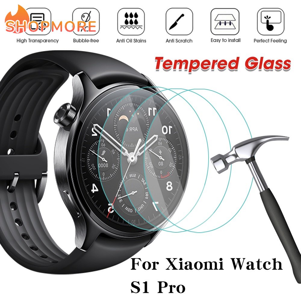 3/1 件適用於小米手錶 S1 主動鋼化玻璃屏幕保護膜/適用於小米手環手錶 S1 Pro 透明防刮智能手錶保護膜