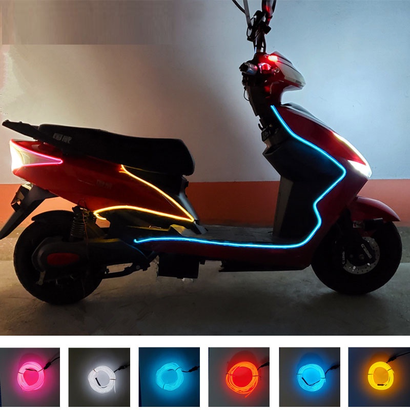摩托車配件 Led 燈條軟膠帶 DRL 12V 裝飾氛圍 Led 防水 EL 側燈