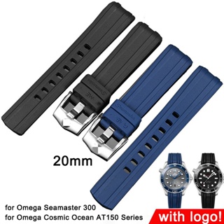 矽膠錶帶 20 毫米適用於歐米茄海馬 300 宇宙海洋 AT150 系列錶帶橡膠柔軟防水手錶腕帶手鍊