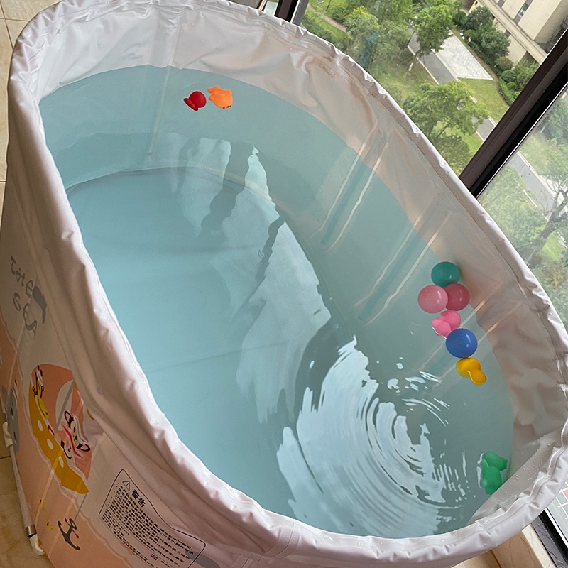 免運 大號女孩嬰兒游泳池家用免充氣免安裝可摺疊恆溫浴缸支架游泳桶