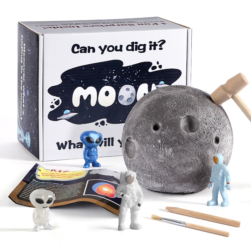 益智玩具 月球太空人積木 外太空塑膠玩具 外星人考古挖掘