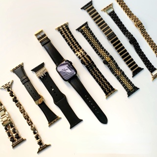「獨家款！」新款黑金系列 Apple Watch錶帶 不銹鋼金屬錶帶 真皮錶帶 蘋果錶帶 iwatch錶帶 手錶錶帶