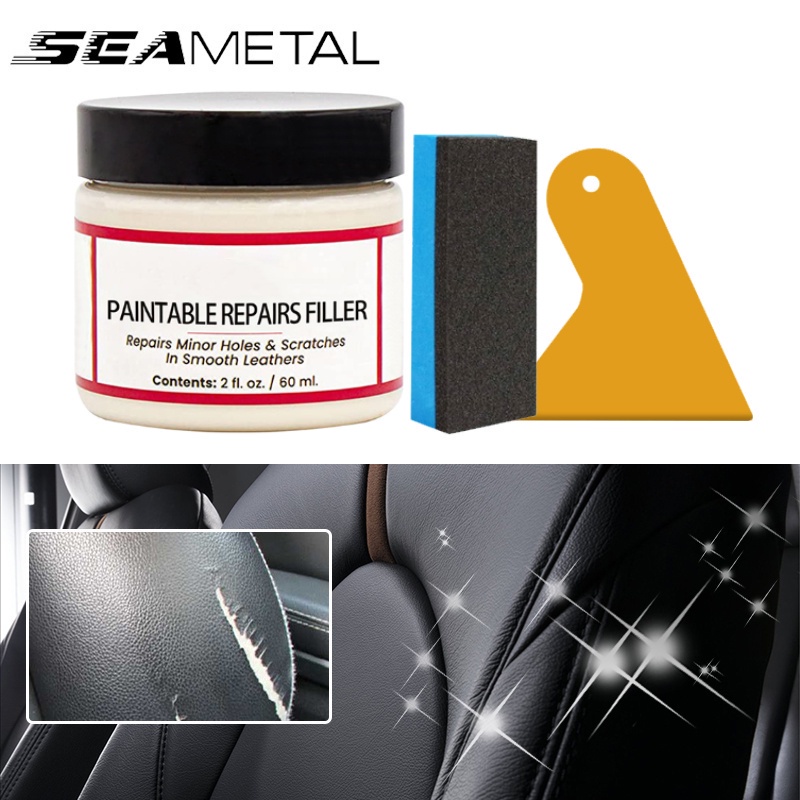 Seametal 60ML 汽車皮革修復膏可噴漆修補劑塑料翻新劑汽車護理
