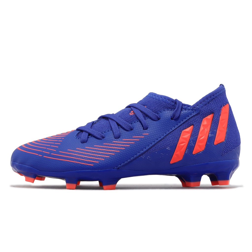 adidas 足球鞋 Predator Edge.3 FG J 藍 橘紅 愛迪達 童鞋 運動鞋 【ACS】 GW2361