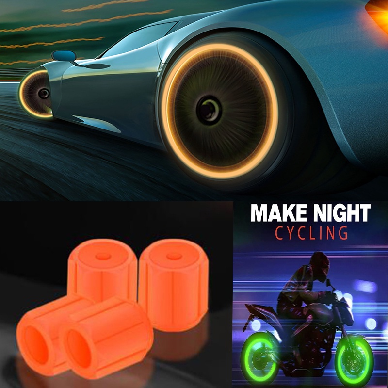 10pcs汽車摩托車自行車輪轂發光氣門罩輪胎裝飾炫酷發光輪胎氣門嘴蓋