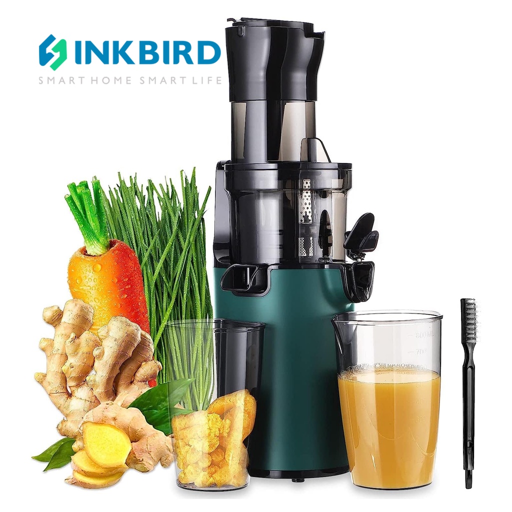 Inkbird Sovider 慢速咀嚼螺旋榨汁機不含 BPA 低速冷壓榨汁機,適用於水果蔬菜營養提取器