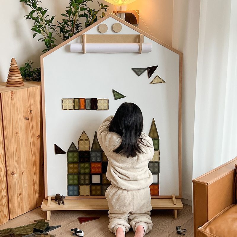 磁力畫板 兒童磁性塗鴉小黑板 白板雙面 寶寶繪畫寫字板 支架式家用畫板