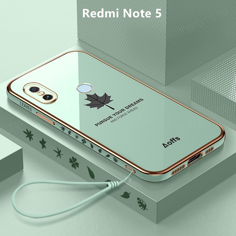外殼 Redmi Note 5 手機殼楓葉電鍍保護套軟 TPU 手機殼 Redmi Note 5 Pro