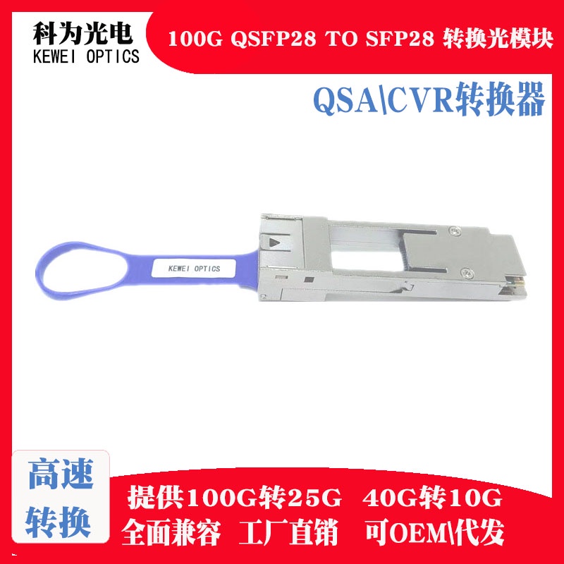 100G QSFP28 TO 25G SFP28 40G TO 10G高速轉換速率QSA單模多模CVR光模塊