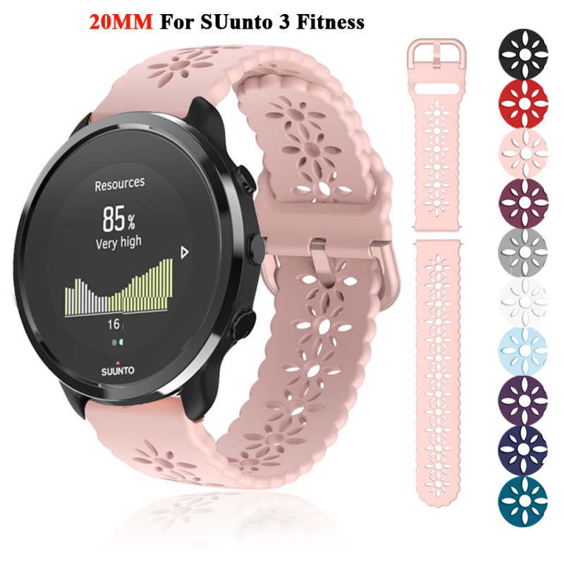 20 毫米智能手錶矽膠手鍊錶帶適用於 Suunto 3 健身錶帶 Polar Ignite/2/Unite Smartw