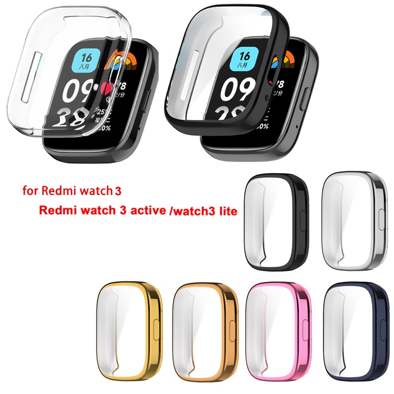 REDMI XIAOMI 適用於小米紅米手錶 3 Active Lite 保險槓保護器的 TPU 電鍍外殼保護套
