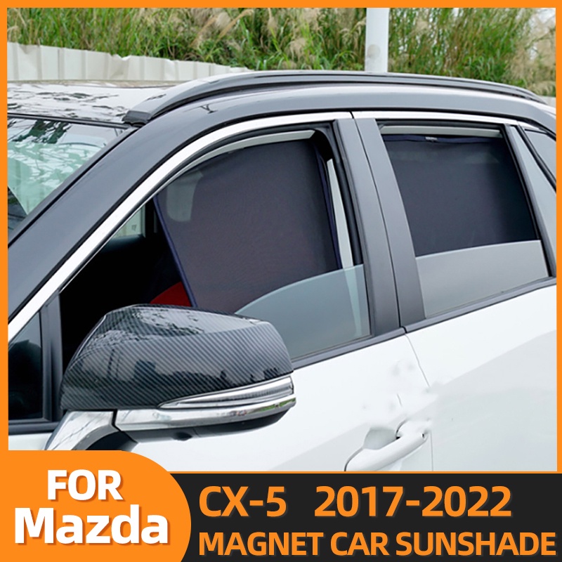 MAZDA 適用於馬自達 CX-5 CX5 2017-2022 磁性汽車遮陽板前擋風玻璃網狀窗簾後側窗遮陽板 CX 5