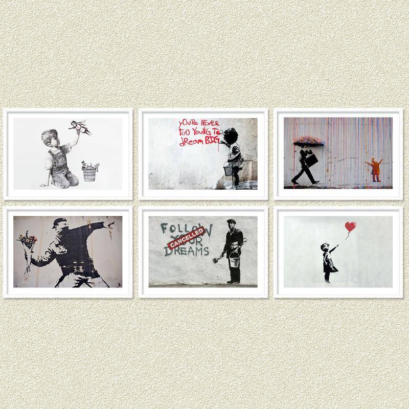 Banksy  海報  圖片 家居 海報 噴繪畫  裝飾畫 背景墻掛畫
