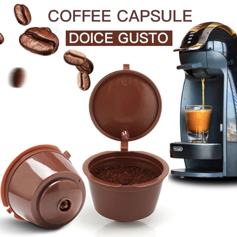NESCAFE 3 件裝可再填充 Dolce Gusto 咖啡膠囊雀巢咖啡 Dolce Gusto 可重複使用咖啡膠囊膠