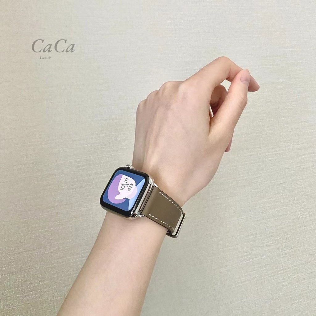 《現貨》極簡高級感真皮錶帶｜適用 Apple watch 愛馬仕同款錶帶｜Apple watch s7 s8 真皮錶帶