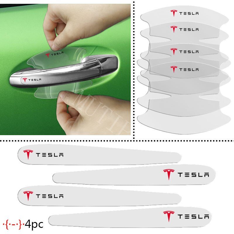 適用於特斯拉 8 件汽車門碗把手保護貼透明防刮保護膜適用於特斯拉 Model 3 Y S X 配件 2023 2024