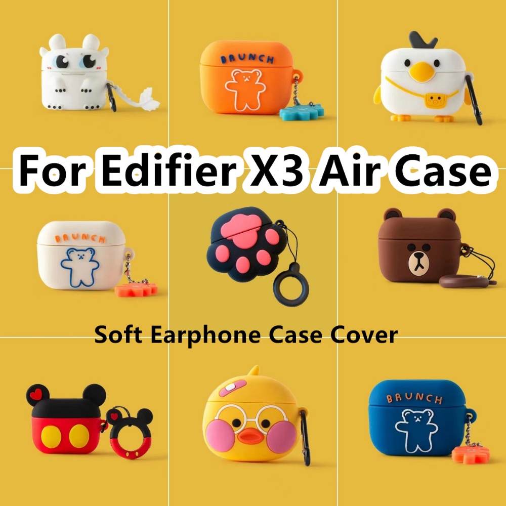 EDIFIER 【案例之家】漫步者X3 Air Case酷卡通圖案漫步者X3 Air Case軟耳機套保護套