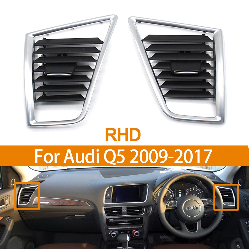 Rhd 內飾汽車儀表板左右空調出口 AC 通風格柵蓋適用於奧迪 Q5 2009-2017 8R2820901E 8R28