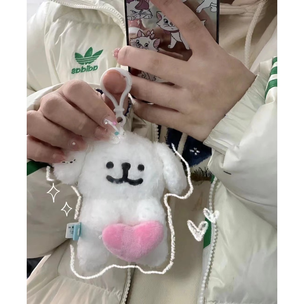 線條小狗掛件 ins小紅書同款 可愛軟萌掛件 韓國 馬爾濟斯小狗掛件 毛絨掛件 帆布包掛件 單肩包配飾 生日禮物交換禮