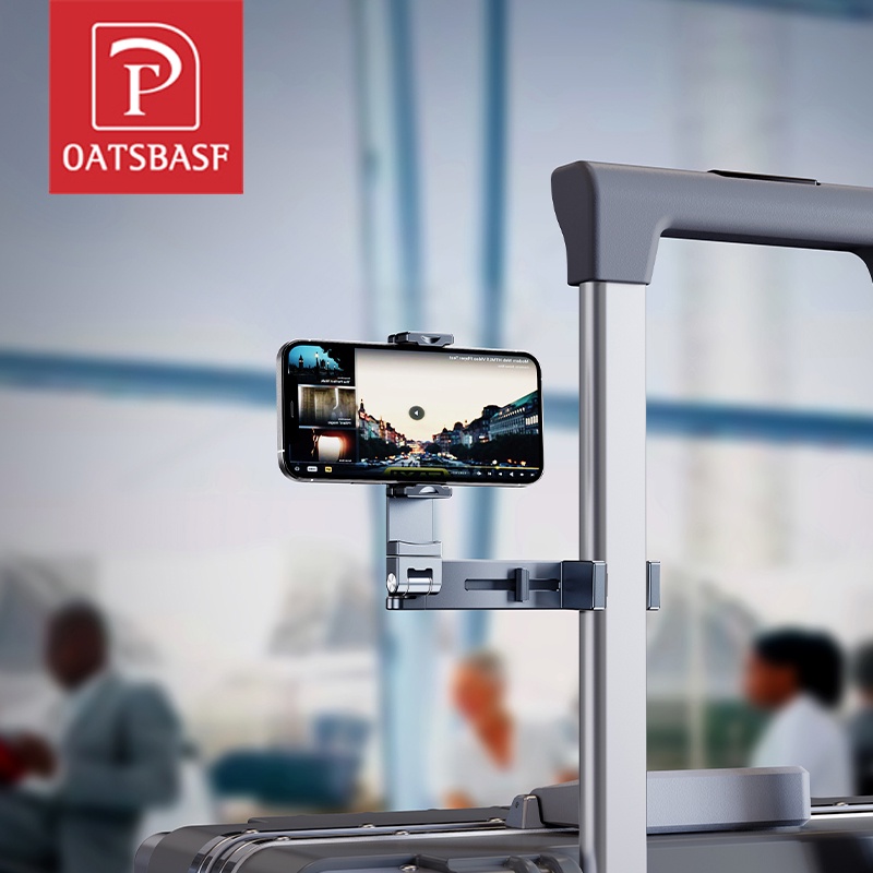 Oatsbasf 可折疊金屬手機支架便攜式旅行支架桌面可調節可旋轉自拍手機支架適用於飛機飛行火車巴士座椅