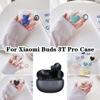 XIAOMI 【現貨】適用於小米 Buds 3T Pro 保護套透明立體藍熊與心適用於小米 Buds 3T Pro 保護