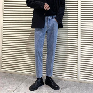 限時促銷韓版牛仔褲男寬鬆直筒夏季薄款長褲韓版潮流淺藍色百搭男士休閒褲子