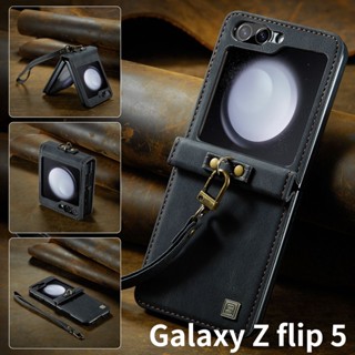 Samsung防摔殼 適用三星Galaxy Z Flip5 手機殼z flip4折疊屏 商務保護套 Z flip6 皮質