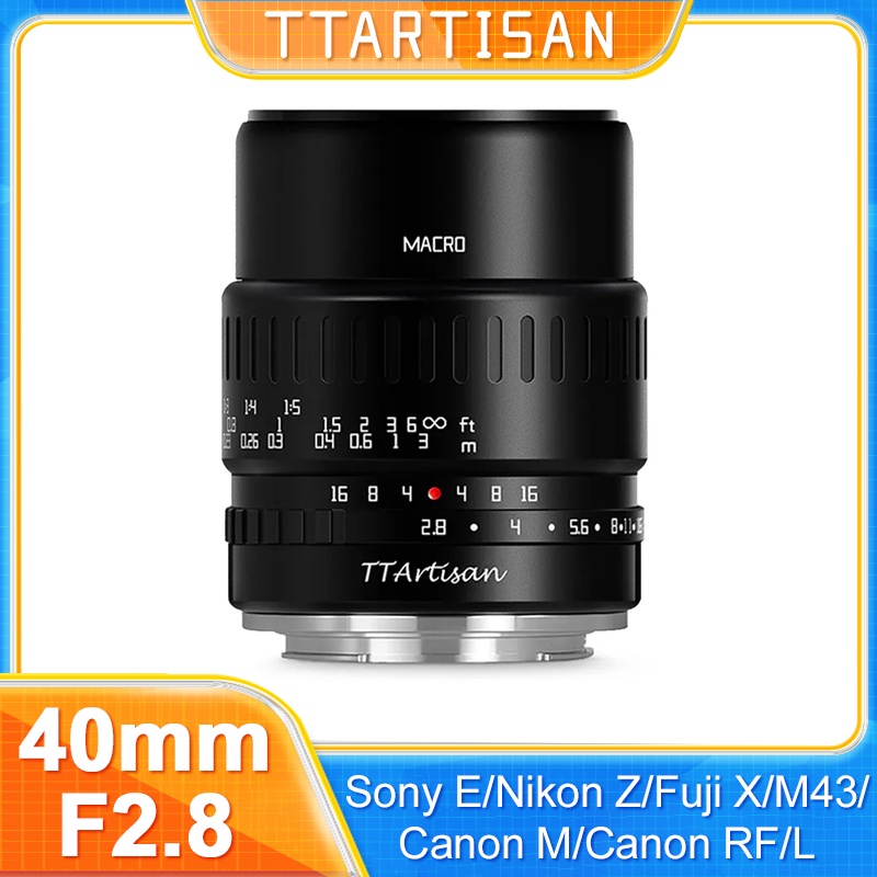 Ttartisan 40mm F2.8 APS-C 微距鏡頭 1:1 手動對焦相機鏡頭適用於索尼 E 佳能 M 富士 X