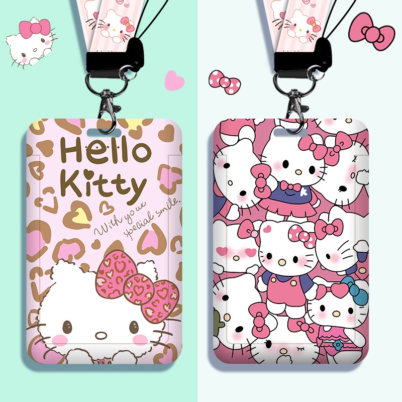 Hellokitty卡套 凱蒂悠遊卡套 kitty帶掛繩校園卡 公交卡套 交換禮物