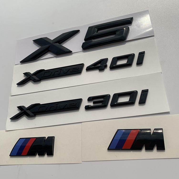 適用於新款BMW寶馬X5字標  車尾標誌  XDrive30i改裝  40i排量標誌貼  黑色M